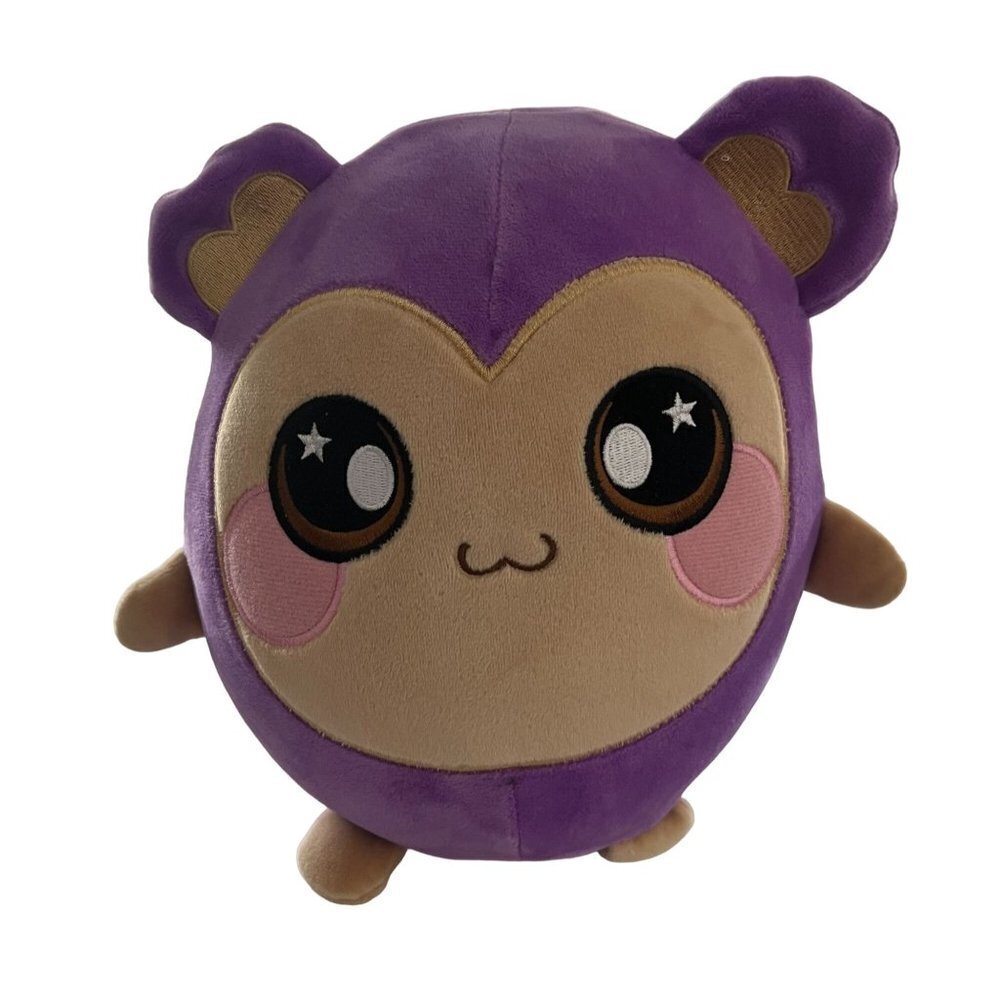 SQUEEZAMALS Velvet Purple Monkey Slo Rise Squeeze Toy Plush‎ 8"